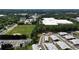 Aerial view showing the surrounding area and commercial buildings nearby at 380 South St, Buford, GA 30518