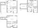 Combined floorplans for basement, main, and upper levels showcase the layout and room placement at 858 Red Rock Ct, Suwanee, GA 30024