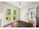 Breakfast area with double doors to backyard and a view to laundry area at 5290 River Mill Cir, Marietta, GA 30068