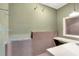 Finished basement featuring a sound isolation booth and built in work space at 1311 Cobblemill Nw Way, Kennesaw, GA 30152