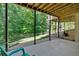 Covered patio with lush greenery and fence views, providing a tranquil outdoor space at 1311 Cobblemill Nw Way, Kennesaw, GA 30152