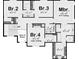 Second floor plan of a modern farmhouse with the bedrooms and laundry at 3629 Centerville Rosebud Rd, Snellville, GA 30039