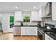Stylish kitchen with stainless steel dishwasher and a view to the outdoor deck at 403 Defoors Mill Nw Dr, Atlanta, GA 30318