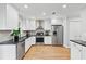 Modern kitchen with stainless steel appliances, granite countertops, and white cabinets at 403 Defoors Mill Nw Dr, Atlanta, GA 30318