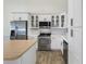 Modern kitchen with stainless steel appliances, white cabinets, and a center island at 1491 Black Hickory Pl, Norcross, GA 30093
