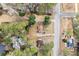 Aerial view showcases properties with mature trees, well-maintained yards, and a pool at 3032 Ross Rd, Snellville, GA 30039