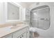 This bathroom has a vanity, toilet, and shower with glass doors at 3032 Ross Rd, Snellville, GA 30039