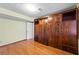 This bedroom has hardwood floors and custom wooden built-ins at 3032 Ross Rd, Snellville, GA 30039