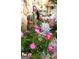 Landscaping around the home, features a rock water feature, pink rose bushes, and decorative stones at 3032 Ross Rd, Snellville, GA 30039