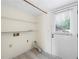 This laundry area features wire shelving and a side entrance door at 3032 Ross Rd, Snellville, GA 30039