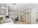 Modern kitchen featuring stainless steel appliances, stone countertops, and beautiful grey cabinets at 4002 Lindsey Dr, Decatur, GA 30035