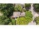 Aerial view of the home nestled among mature trees in a residential neighborhood at 1003 North Ne Ave, Atlanta, GA 30306