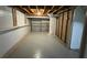Spacious unfinished basement with shelving at 224 Sourwood Dr, Marietta, GA 30062