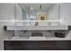 Modern bath features double sinks, floating vanity with sleek fixtures and great lighting at 75 14Th St Ne # 4140, Atlanta, GA 30309