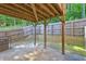 Back patio with pavers, providing a shaded outdoor area surrounded by mature trees at 1005 Belfry Ter, Fairburn, GA 30213
