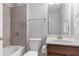 Cozy bathroom featuring a tub, shower, vanity and modern fixtures at 4815 Edgemoore Trce, Cumming, GA 30040