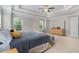Large main bedroom with tray ceiling, fan, and plenty of natural light at 4815 Edgemoore Trce, Cumming, GA 30040