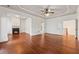 Spacious main bedroom featuring a fireplace, neutral walls, and hardwood floors at 1220 State Nw St, Atlanta, GA 30318