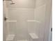 Clean shower with two built in seats at 246 Crabapple Rd, Mcdonough, GA 30253