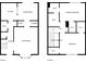 The complete property layout of both floors, showcasing bedrooms, bathrooms, kitchen and the living spaces at 6520 Roswell Rd # 48, Atlanta, GA 30328
