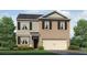 Charming two-story home featuring brick and siding, a two-car garage, and lush landscaping at 3042 Manor Hill Pl, Union City, GA 30291