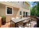 Exterior deck featuring dining table and chairs, a great outdoor living space at 1661 Duxbury Nw Ln, Kennesaw, GA 30152