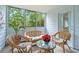 Relaxing screened porch with wicker furniture and a view of the lush greenery at 212 Brittany Ct, Duluth, GA 30096