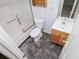 Bathroom featuring new tile, vanity, and shower with glass door at 6026 Belle Meade Ct, Villa Rica, GA 30180