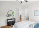 Bright bedroom with hardwood floors, ceiling fan and closet space at 862 Hobson Street Southwest Sw St, Atlanta, GA 30310