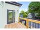 Outdoor wooden deck with black railing, offering scenic neighborhood views at 862 Hobson Street Southwest Sw St, Atlanta, GA 30310