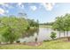 Serene view of backyard, a pond, and green trees in this beautiful outdoor scene at 3718 Lake Vis, Douglasville, GA 30135