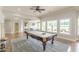 Spacious game room with a pool table and expansive view of the property at 3718 Lake Vis, Douglasville, GA 30135