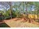 Fenced backyard with mature trees and landscaping provides a private and tranquil outdoor space at 1021 Oakpointe Pl, Dunwoody, GA 30338