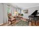 Bright sitting room with hardwood floors, two chairs, a piano, and natural light at 1850 Linnet Ne Ct, Roswell, GA 30075