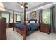 Serene main bedroom with four-poster bed and calming gray walls at 1850 Linnet Ne Ct, Roswell, GA 30075