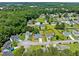 Aerial view of a neighborhood showcasing well-manicured lawns and mature trees at 3020 River Oak Mews, Decatur, GA 30034