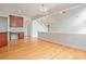 Dining room boasts hardwood floors and built-in features, flowing into the living area at 3505 Belridge Ln, Smyrna, GA 30080