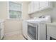 Bright laundry room features modern washer and dryer set with a utility sink at 3505 Belridge Ln, Smyrna, GA 30080