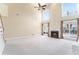 Spacious living room features a fireplace and large windows offering plenty of natural light at 3505 Belridge Ln, Smyrna, GA 30080