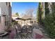 Outdoor patio with seating and shade umbrella at 3505 Belridge Ln, Smyrna, GA 30080