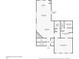 First-floor floor plan featuring an open-concept living and dining area, kitchen, laundry and primary bedroom with attached bath at 3658 Madison St, College Park, GA 30337