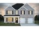 Beautiful two-story home with gray brick, a two-car garage, and black shutters at 1669 Fuma Leaf Way, Mcdonough, GA 30253