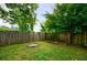 Fenced backyard featuring a fire pit and a raised planting bed, perfect for outdoor activities at 2668 Jefferson Ter, East Point, GA 30344