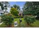 Inviting home exterior showcasing a well-kept lawn, blooming roses, and established trees at 2668 Jefferson Ter, East Point, GA 30344
