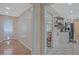 Hallway features hardwood floors and neutral walls, and provides access to the kitchen at 4296 Linda Sw Ln, Lilburn, GA 30047