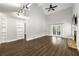 Bright living room with high ceilings, hardwood floors, and built-in bookshelves at 500 Gardenia Ln, Marietta, GA 30068