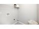 Functional laundry room featuring utility connections and space for storage at 174 Aster Avenue, Locust Grove, GA 30248