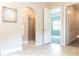 Bathroom entrance with open door to bedroom and glass shower entrance at 2665 Crowbrook Way, Cumming, GA 30040