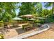 Outdoor picnic area with tables, umbrellas, and benches for relaxing and enjoying the outdoors at 522 Trabert Nw Ave, Atlanta, GA 30309