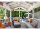 Relaxing screened porch with cozy seating, ceiling fan, and views of the private outdoor garden at 522 Trabert Nw Ave, Atlanta, GA 30309